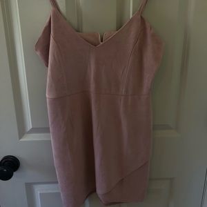 Pink suede semiformal dress